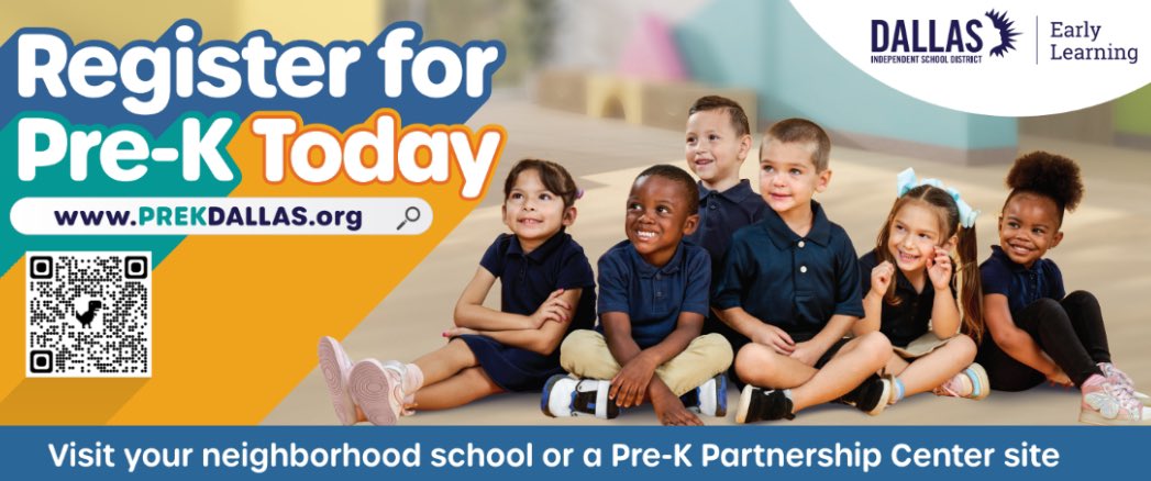 Dallas ISD PreK registration is now open. For more info please visit our website at prekdallas.org or call our PreK Hotline for assistance (214)932-7735. @dallasschools @DrElenaSHill @MurilloDebbie1 @ICanReadDallas