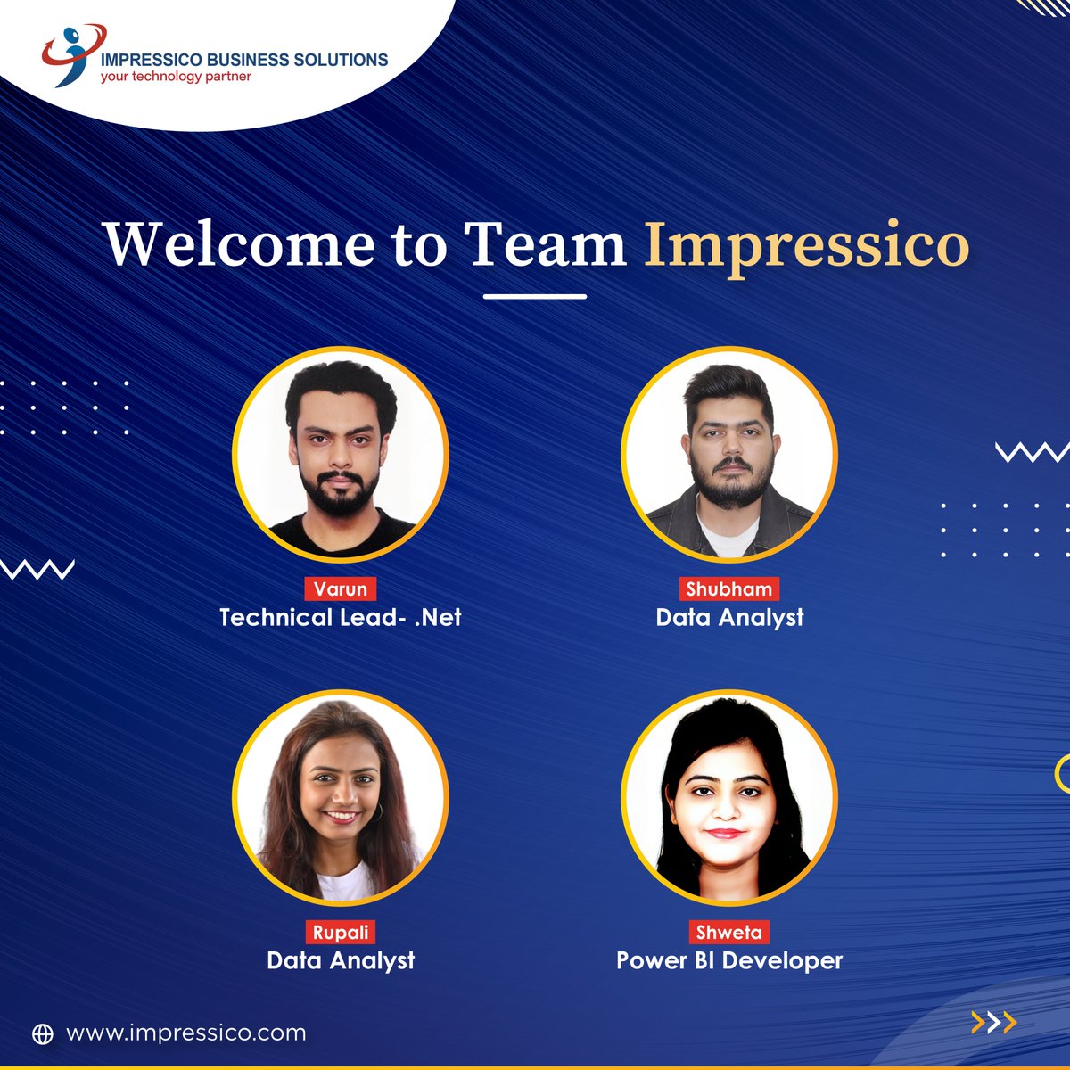 Welcome to Impressico Business Solutions! We are thrilled to welcome you onboard. We know you will be a valuable asset to the company. We wish you all the best in all your future endeavors! #jobs #jobopportunities #NewJoining #Joining #Impressico #YourTechnologyPartner #ourteam