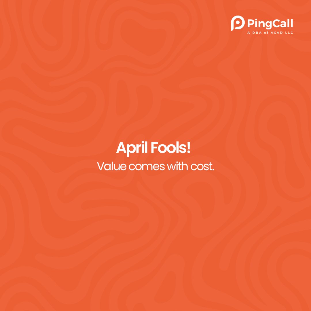 Call_PingCall's tweet photo. Free services? April Fool's prank. PingCall values your trust. Join us today.
#PingCall #AprilFoolsDay  #LeadGeneration #leads #business #affiliatemarketing #inboundmarketing #inboundcalls https://t.co/x8fzHXxJjp