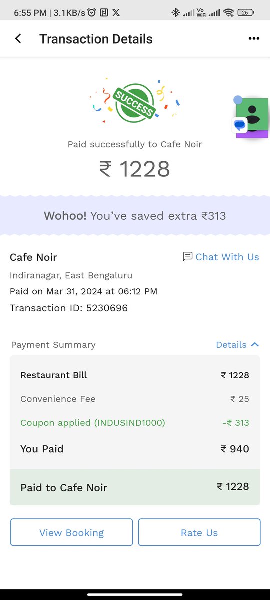rajgopalsinghal's tweet photo. Lunch at Cafe Noir. 
Availed eazy diner 50+25% off. 
Total bill around ₹200O after @eazydiner discount paid only ₹940 https://t.co/bBUeyCJTZz