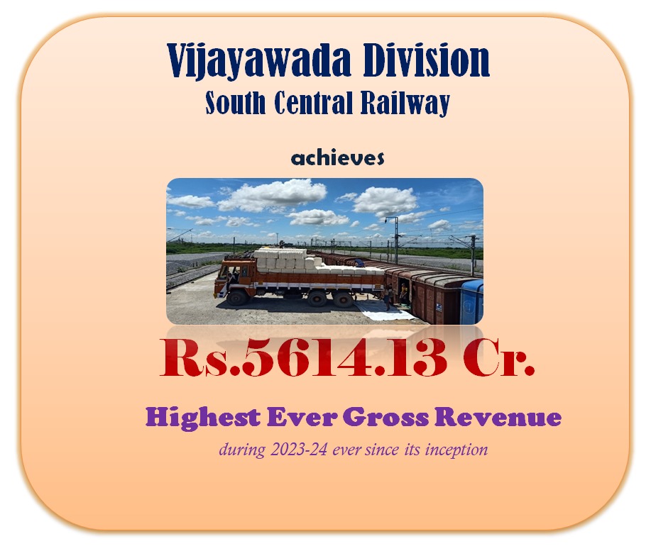 drmvijayawada's tweet photo. #PathBreaking Achievement
Highest ever Gross Revenue recorded during FY 2023-24. This accomplishment showcases our dedication to excellence and commitment to delivering top-notch services
@SCRailwayIndia @RailMinIndia https://t.co/pVHy4a3GnJ