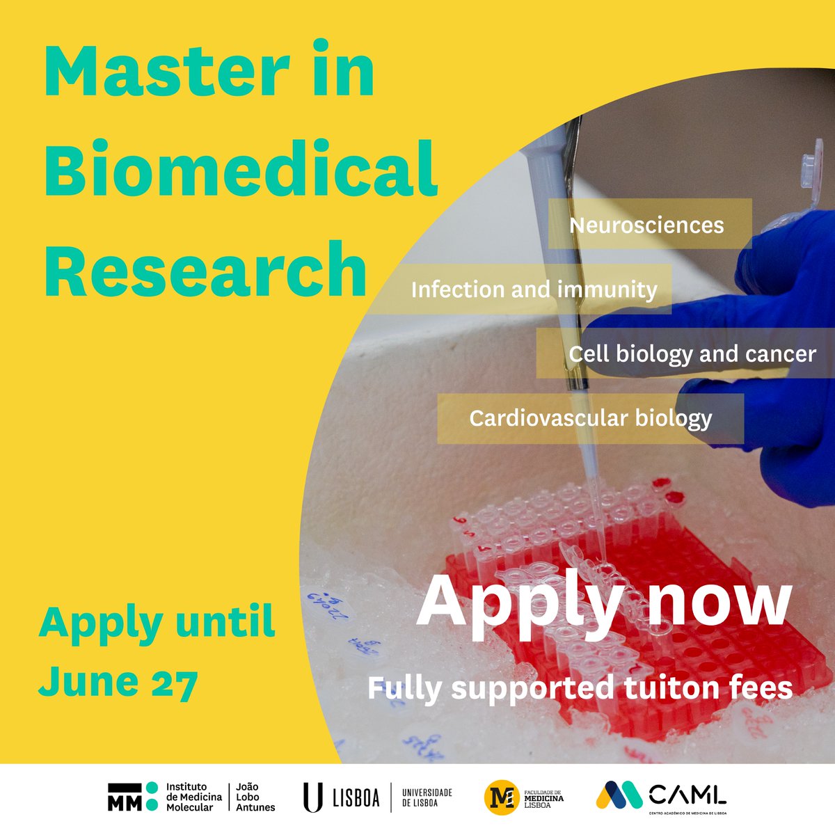 Apply now for the Master Course in Biomedical Research. Join us! Deadline: June 27 More info: shorturl.at/nsFQY Please RT