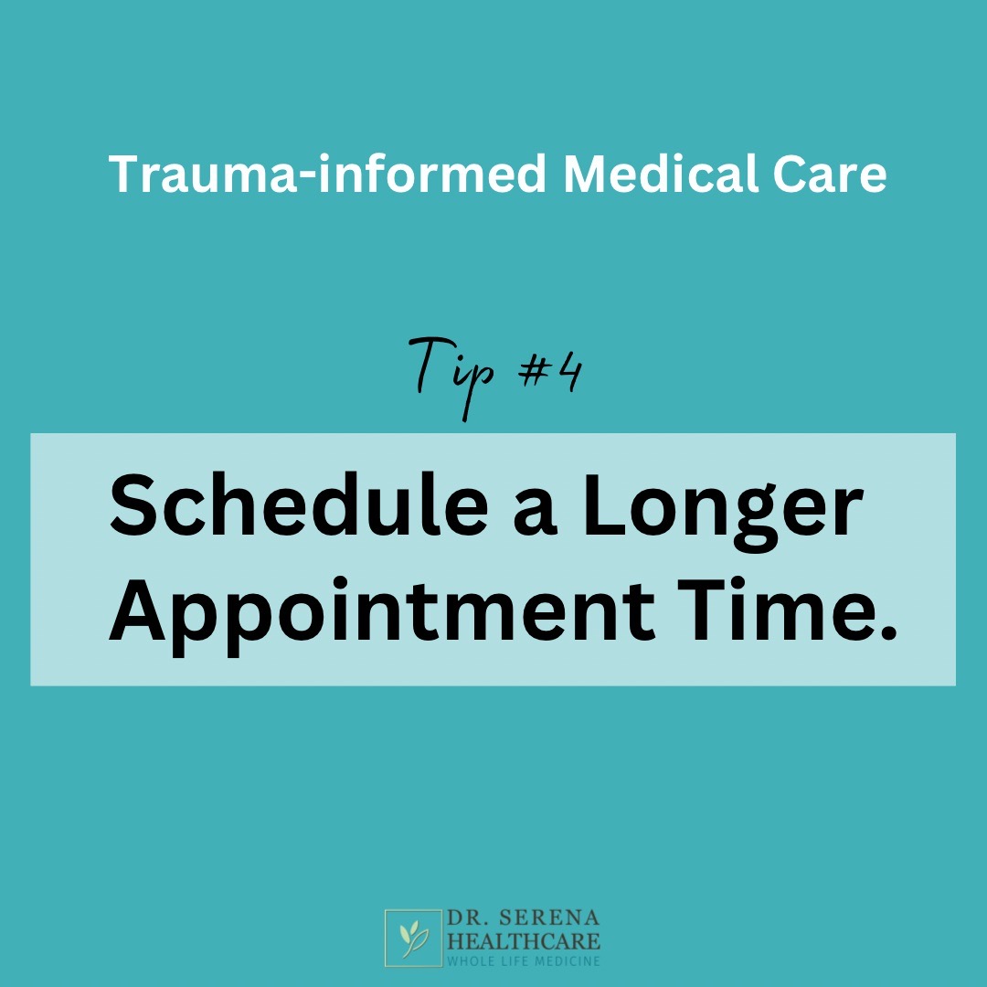 Many doctor offices are rushed, even though doctors do not want to be rushed. If it helps you to have extra time with a doctor, ask to schedule a longer appointment time or schedule the first appointment of the day when doctors are less likely to be running late.
#traumasurvivor