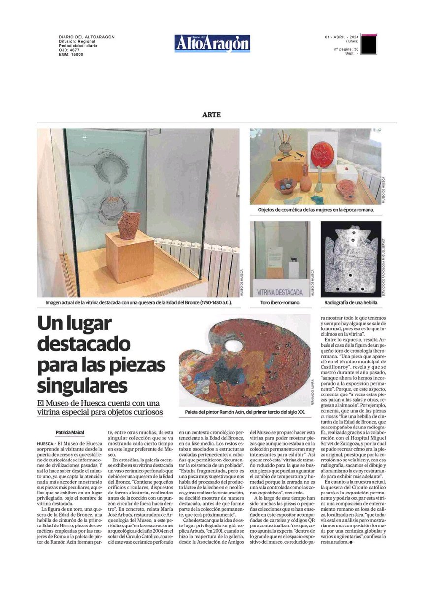 ❗Curiosidades en el Museo de Huesca con finalidad didáctica:
✅Entender aspectos de la vida cotidiana en cualquier época, desde la prehistoria hasta el siglo XX❤
✅ Educar para saber ver.
