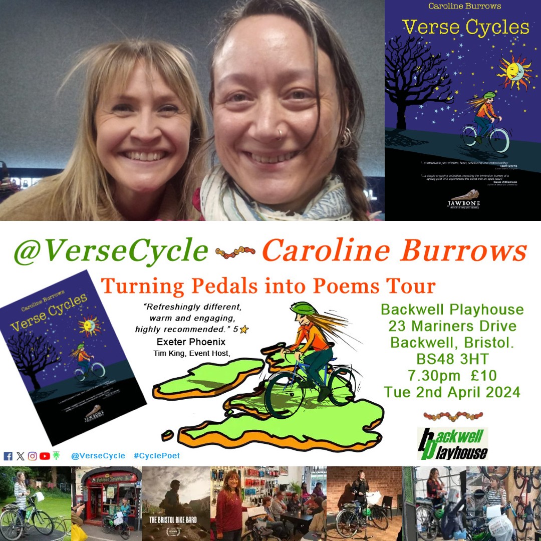 Had a lovely chat on Claire Carter's show on @BBCRB about: my poetry show at Backwell Playhouse tomorrow 7.30pm £10; being a touring #cyclepoet; and reading my 'Cycling Round the West Country' poem: 11.20am-11.40am.
bbc.co.uk/programmes/p0h…

Tues Tickets: backwellplayhouse.co.uk/Upcoming.php?p…