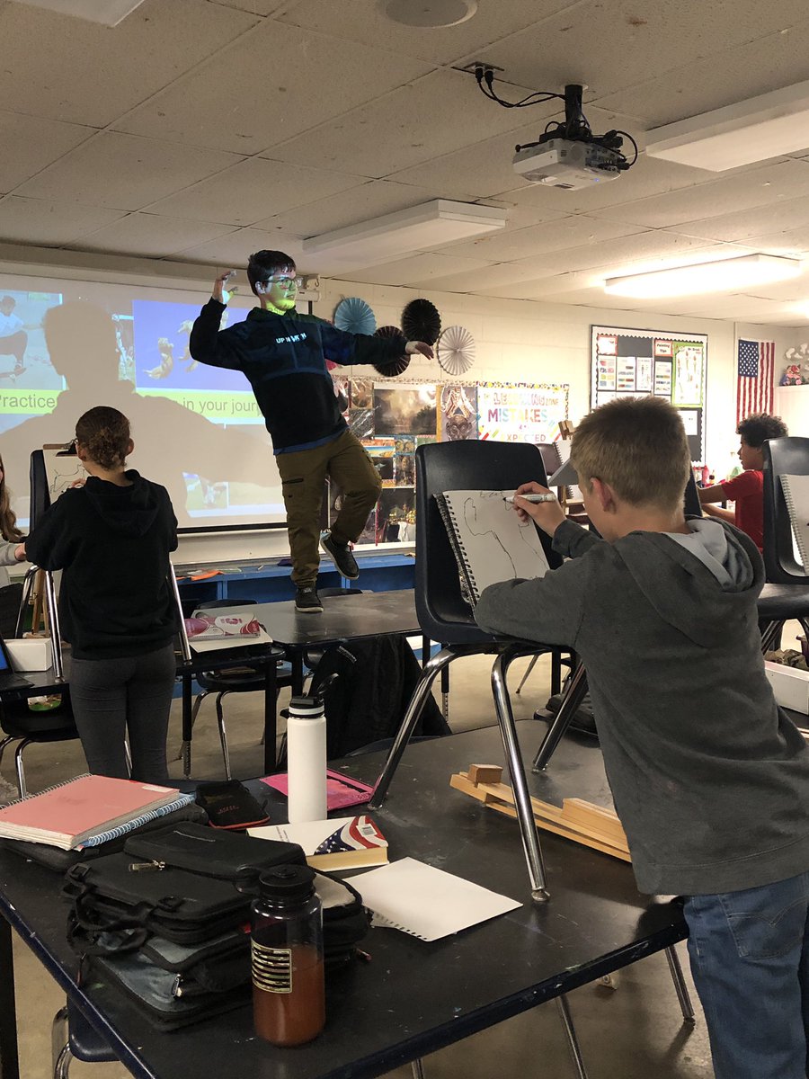 Gesture drawing has filled the class with giggles as the students try something new after Spring Break. <a href="/CMSredwolves/">Clinton Middle School</a> <a href="/CCSredwolves/">Clinton Community Schools</a>