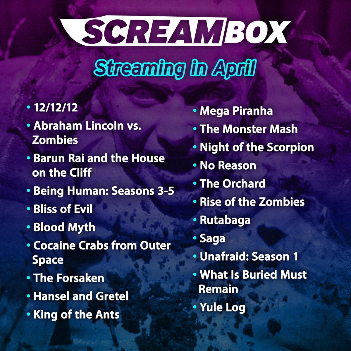 These new titles are joining SCREAMBOX in April! What will you be watching? Start screaming now at Screambox.com