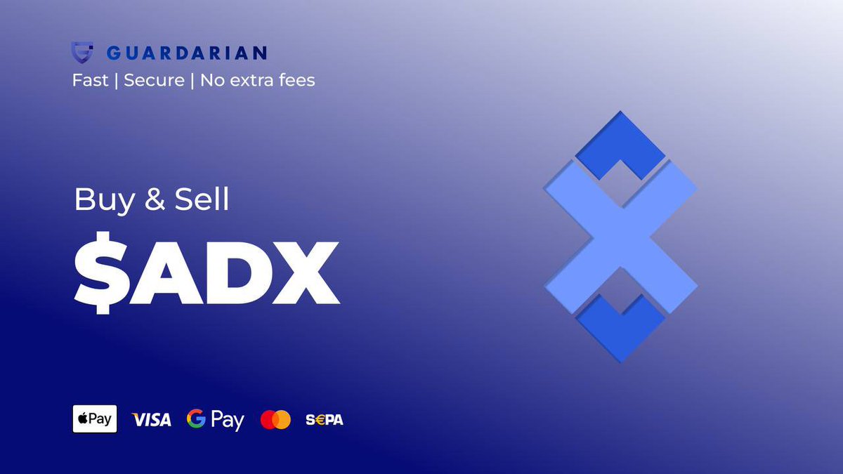 Get your hands on $ADX using @Guardarian_com 😎 @AdEx_Ads is a decentralised solution that connects Web3 advertisers with an untapped audience of Web2 users through digital ads. Choose your favourite payment method and enjoy seamless $ADX purchases via over 40 fiat options…