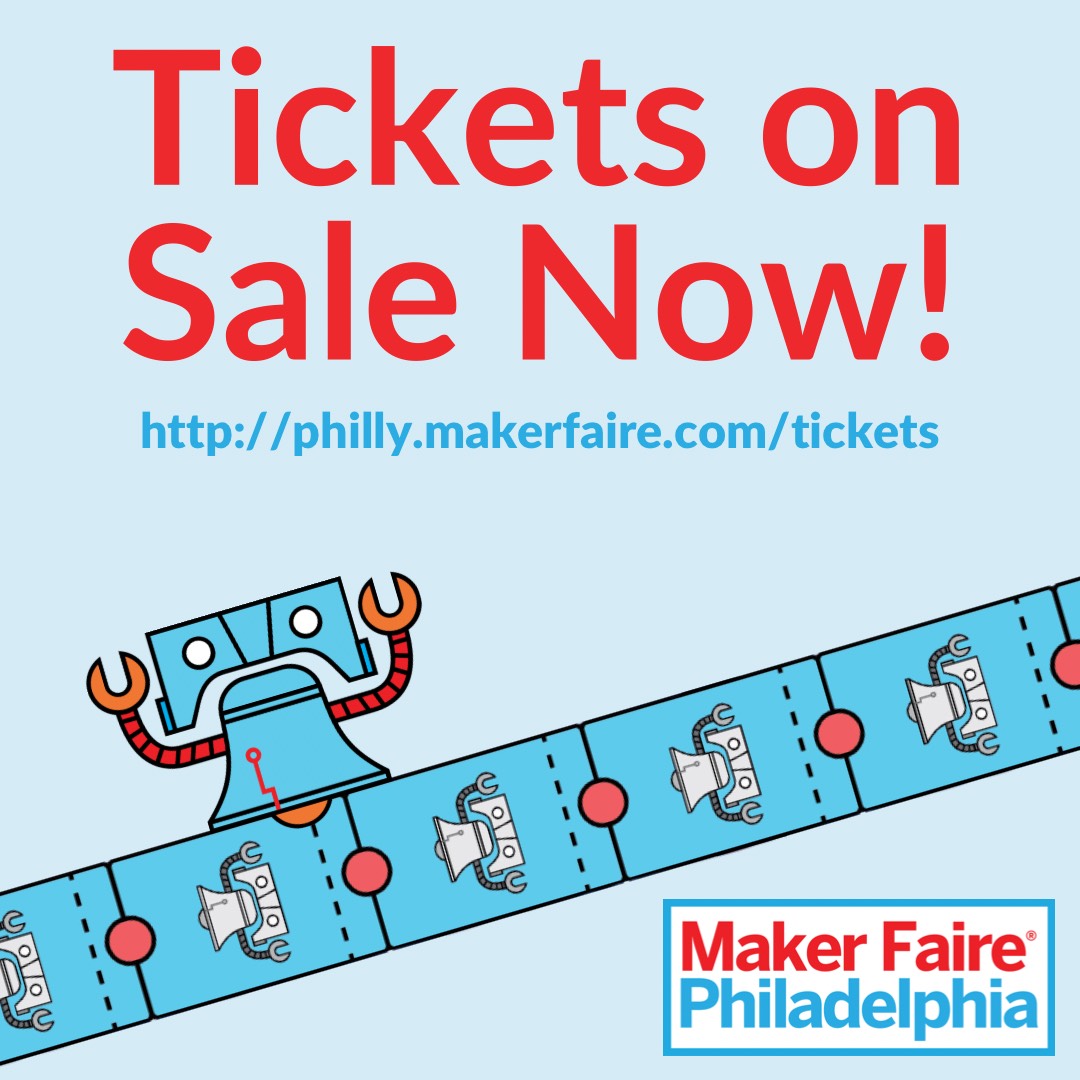 Tickets on now on sale! philly.makerfaire.com/tickets/ 2024 is the 4th Philly Maker Faire and this year we will be at @cherrystpier Mark you calendars and make sure you're on our email list for ticket specials, maker applications, and other news! #PhillyMakerFaire