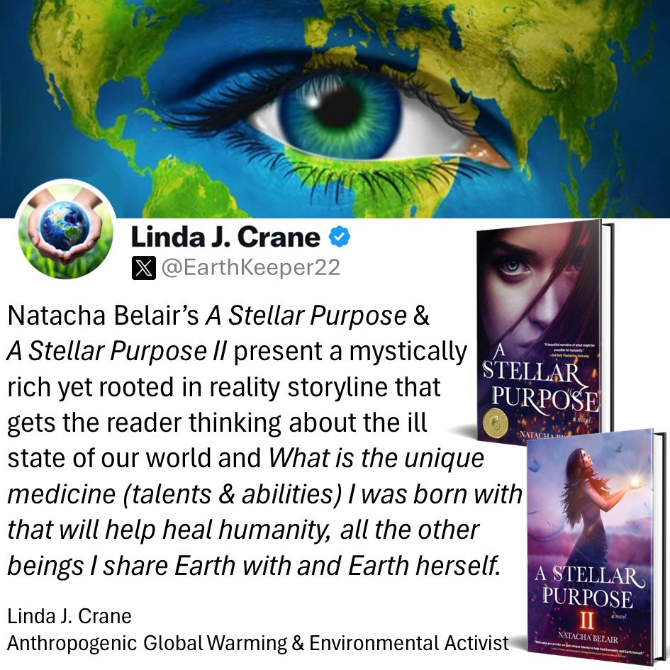 TY for your interest! 

My thought-provoking #YAFantasy adventures are set in inspirational storylines and address:
#EnvironmentalProtection 
#ClimateAction
#AnimalRights 
#SocialResponsibility
#LifePurpose

To learn more, please visit:
NatachaBelair.com

#EarthKeepersUnite