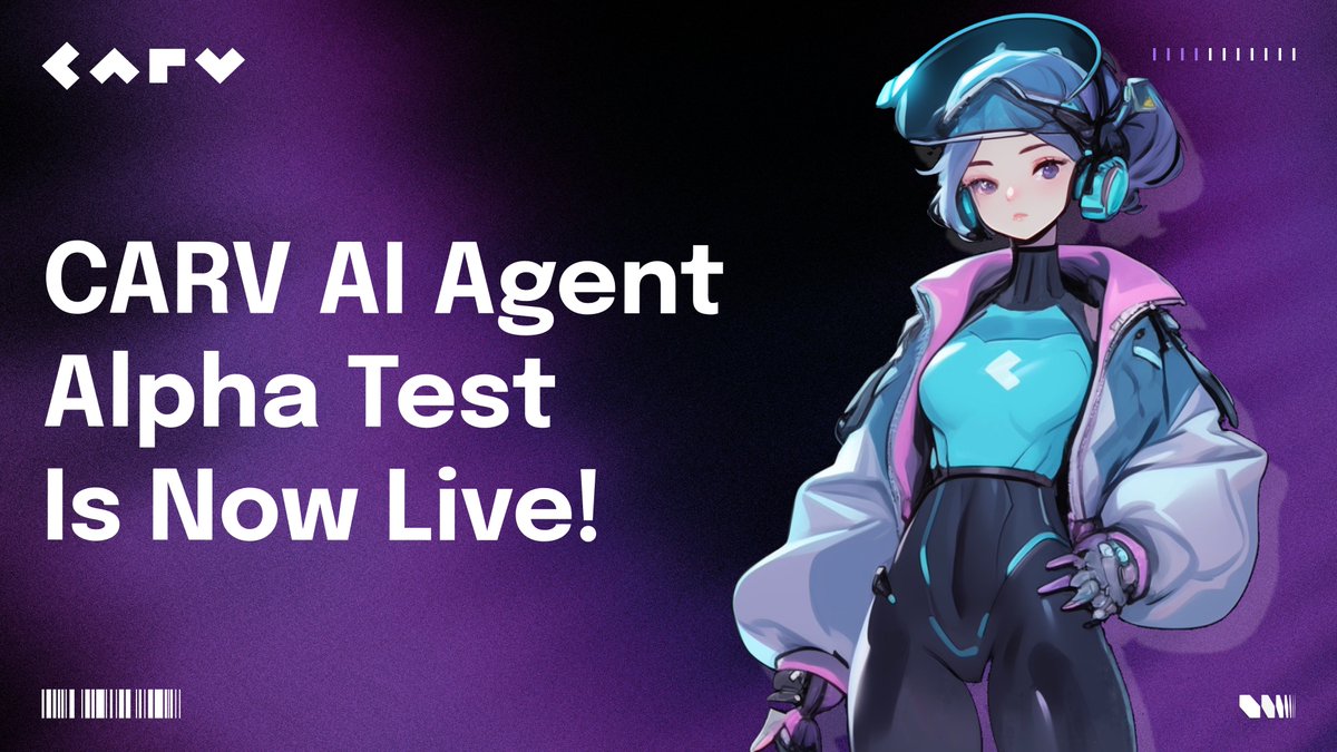 CARV AI Agent Alpha Test is Now Live!

CARV AI Agent is now available for interaction for all whitelisted testers. Apply for Waiting List⚡️t.me/carv_cara_bot

And yes, you might be curious about her backstory — she has quite the tale to tell! Go ahead and ask her yourself.