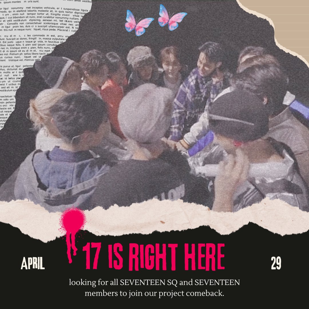 A repost would be so much help!

We are currently looking for all SQ SEVENTEEN and SEVENTEEN RPs who feel squadless and would like to join comeback project in April. If you know any SEVENTEEN RPs or SQ SEVENTEEN interested in joining, please reply to this tweet below! Thank you.
