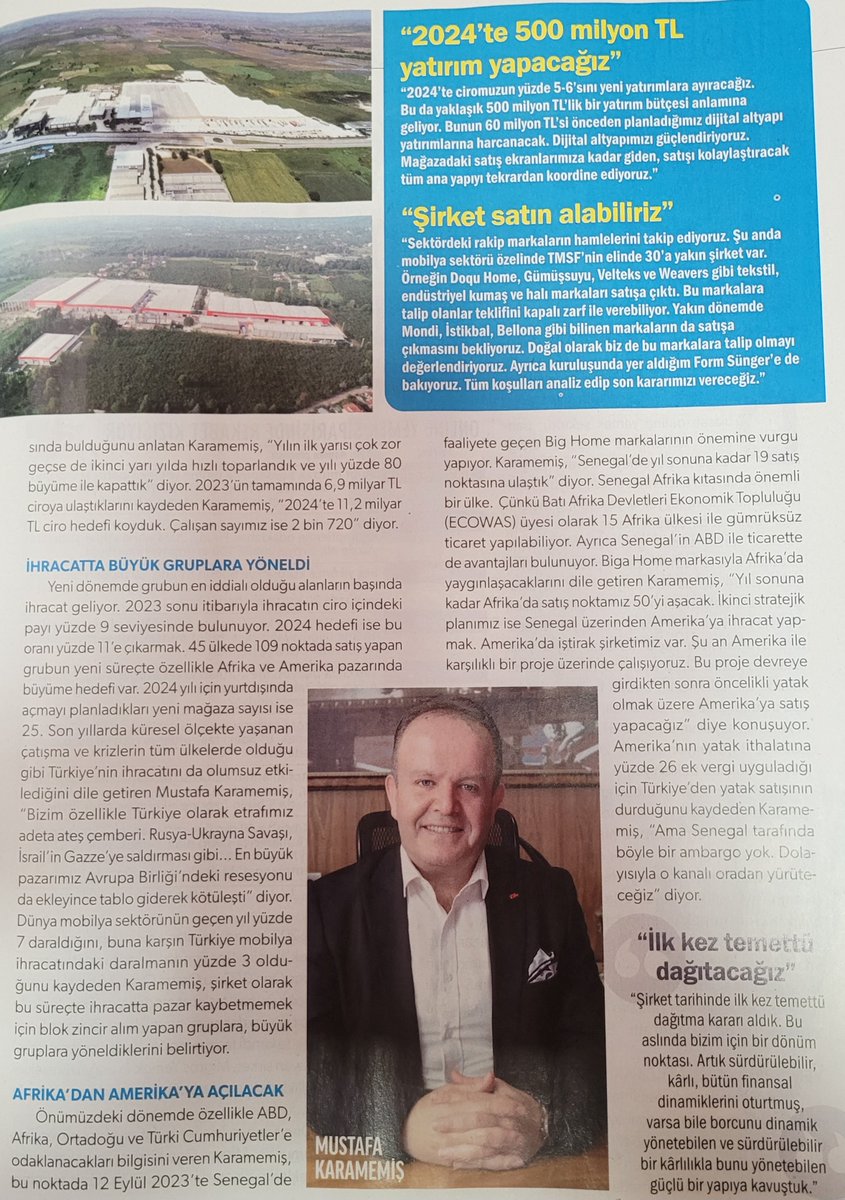 Doğanlar Mobilya Grubu (#dgnmo) CEO'su Mustafa KARAMEMİŞ ile yapılan bir röportaj (via <a href="/EkonomistDergi/">Ekonomist Dergisi</a>)