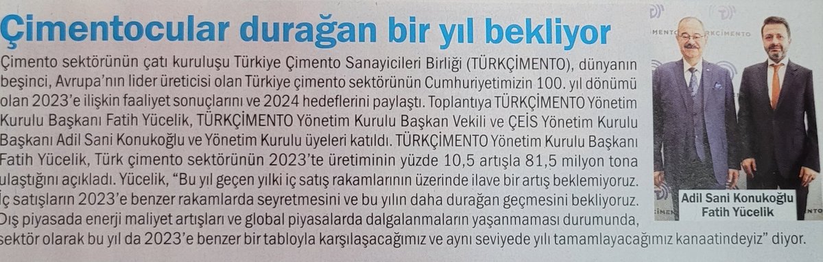 Çimento sektörü üzerine (#xTast) (via <a href="/EkonomistDergi/">Ekonomist Dergisi</a>)