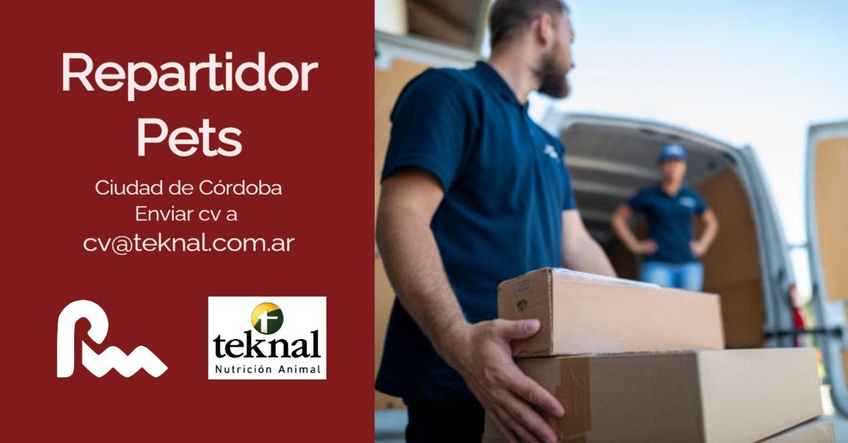 DAndresAmado's tweet photo. Oportunidad Laboral: REPARTIDOR PETS - CIUDAD DE CÓRDOBA
Interesados enviar CV a cv@teknal.com.ar
https://t.co/PIkhJ4Xz2i https://t.co/XMvgPLZT2D