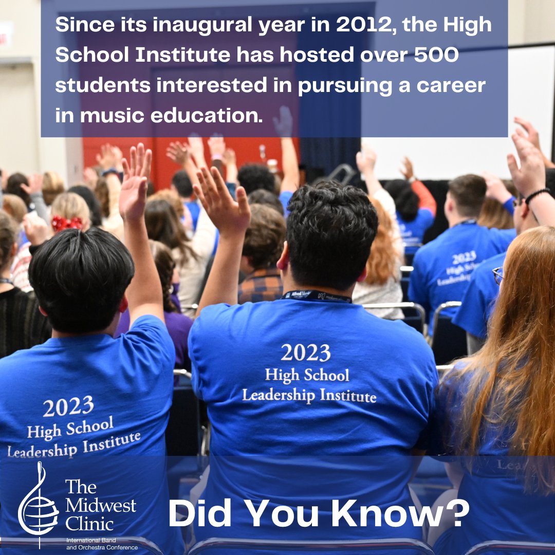 The High School Institute met for the 11th time in 2023, when 50 students explored the music education career opportunities through sessions with industry leaders. This unique program has seen over 500 students attend & many are now returning to the Clinic as teachers!
