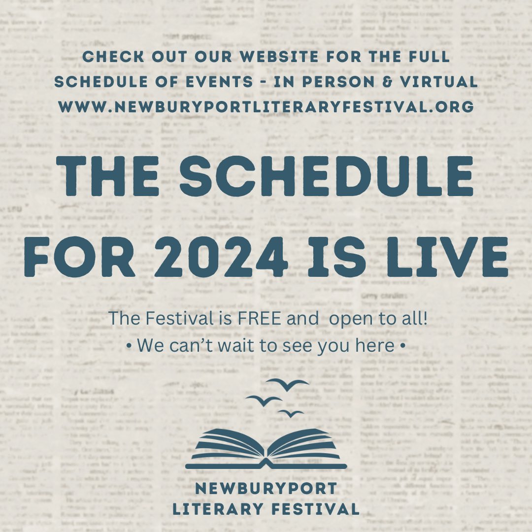 This is not an April fools joke! The Newburyport Literary Festival schedule is LIVE on our website for Friday, April 26 and Saturday, April 27. Sunday’s virtual schedule will be added later this week. 👀 Keep your eyes peeled!newburyportliteraryfestival.org