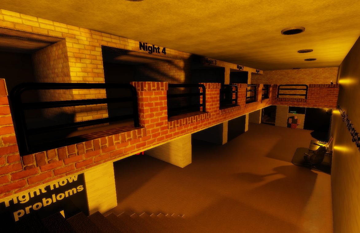 Five Night's at Steaks (NEW UPDATE)   
* NEW NIGHT 4 MAP 🗺️
*NEW LOBBY IMPROVEMENTS FOR NEW FIVE NIGHTS AT STEAKS MOMS HOUSE 📷
*NEW PURCHASABLE FLASHLIGHT 📷 📈
LINK OF THE GAME: roblox.com/games/16801900…

#Roblox #RobloxDev
