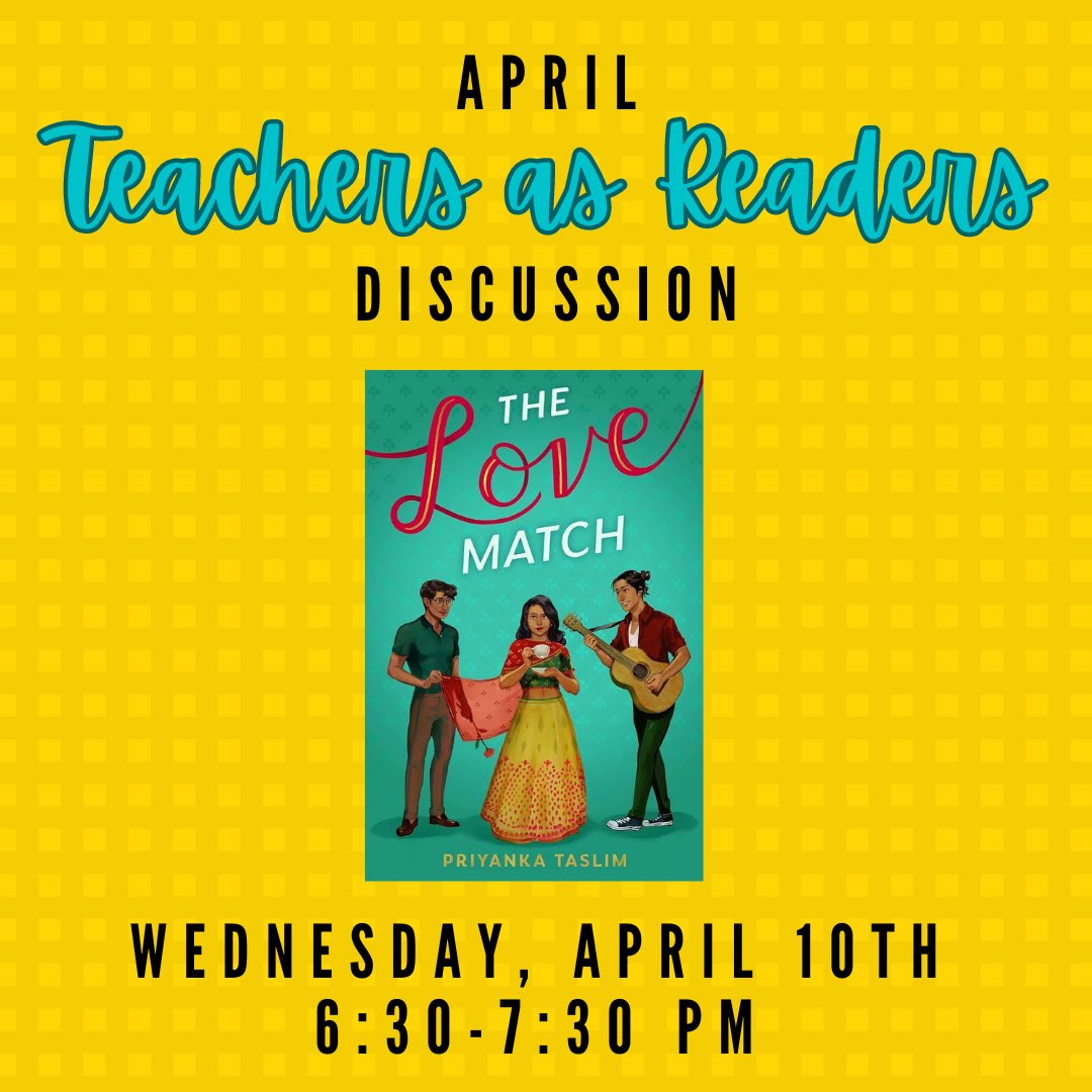 Hey, KSLA! We hope you’ll consider joining us for our April “Teachers as Readers” group! This month, we’ll be discussing realistic fiction text THE LOVE MATCH by Priyanka Taslim.

Members can register at the following link: forms.gle/ptQX99bL46JwFM…