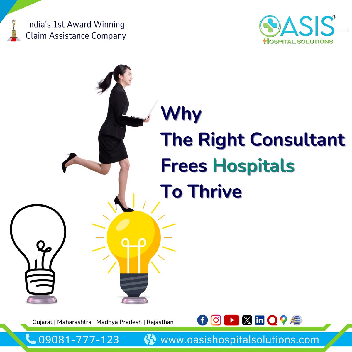 🌟 The Right Consultant Frees Hospitals to Thrive! 🌟

#nabh #tpadesk #claimmanagement
 #corporateinsurance #pmjay #esic #governmentschemes #hospitalgrowth #mbbs #OasisHospitalSolutions #AwardWinningClaims #cashlesseverywhere #cashlessanywhere #cashlessclaims #cashlessmedicaim
