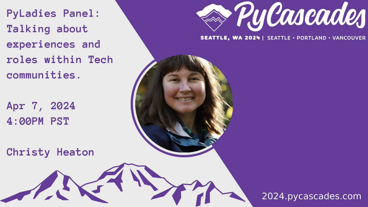 🌟 We're excited to introduce Christy Heaton as one of the esteemed panelists joining us for the PyLadies panel at #PyCascades 2024! 🎉🐍 Don't miss the chance to hear from Christy and other inspiring women in tech! 🌐 2024.pycascades.com #PyLadies🐍💻✨