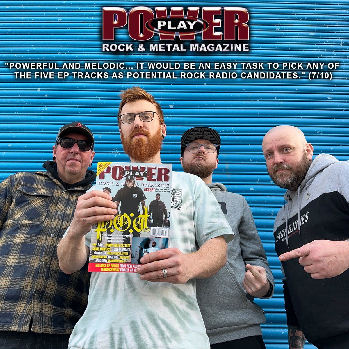A huge thanks to Powerplay for taking the time to review our Debut EP ‘Reflections In Sound’ 🤘🏻 Ben is on holiday in Thailand so we’ve managed to sneak him into this picture somewhere..can you spot him?! 😂 You can pick up a copy in all good newsagents 💪🏼