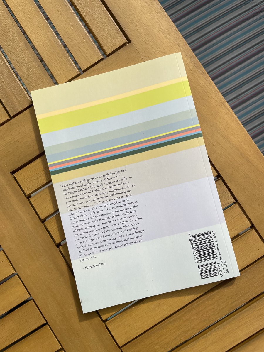 patricklohier's tweet photo. [1/5] I was honoured and humbled when my friend Michael O'Leary asked me to write a blurb for his newest book of poems, OUT WEST. Michael had shared drafts as he wrote and revised the poems, and I knew that they were shaping up to be unique and mesmerizing. https://t.co/fFSn6skZ4A