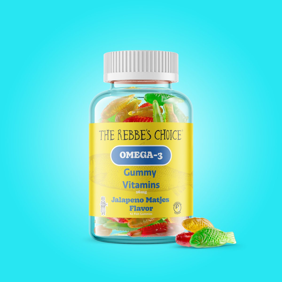 Introducing The Rebbe's Choice Omega 3 Vitamin Gummies – all of herring's health benefits infused in a burst of colorful gummies, minus the fishy aftertaste! Available now on therebbeschoice.com
