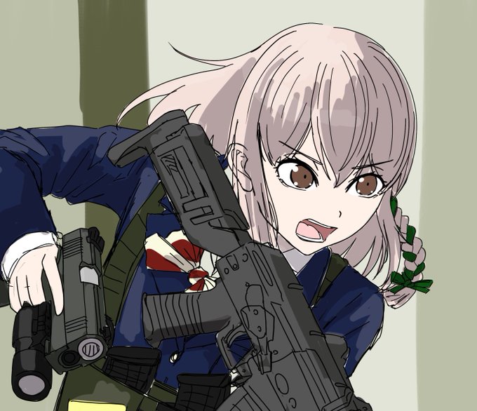 「assault rifle school uniform」 illustration images(Latest)