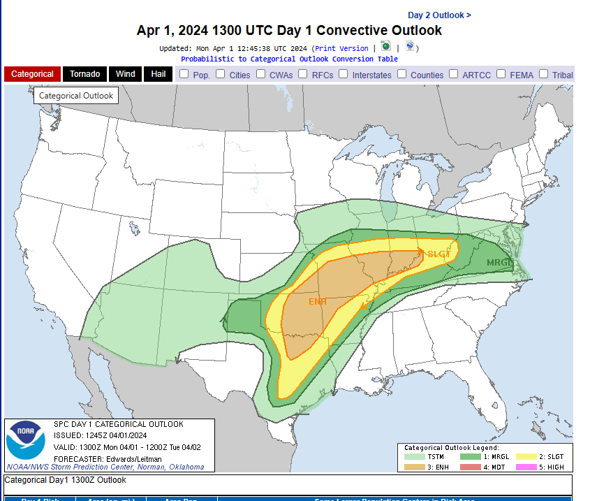 JoeClarkNWS's tweet photo. Folks, as a trained Weather Spotter with the National Weather Service, I cannot stress enough how important it is going to be for everyone to be weather aware today and tomorrow and to be prepared! Don't be scared, be prepared! Here are the maps for today. https://t.co/otruV5N95w