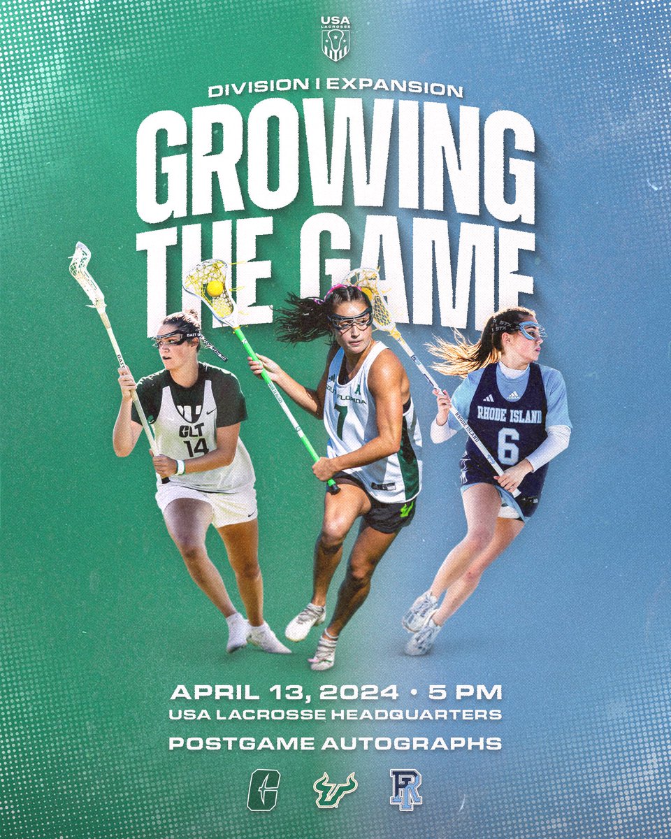 ✨GROWING THE GAME✨ We are thrilled to come together — @rhodywlax, @usfwlax, & @charlottewlax — to play @uslacrosse Headquarters April 13th! Our three inaugural programs will come together for a “Grow the Game” showcase and autograph session! SEE YOU THERE🤝🥳