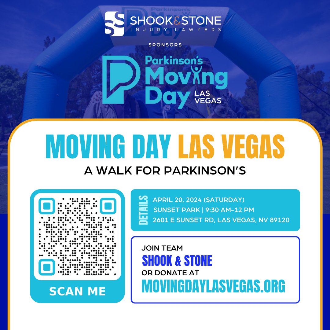 shookstonelaw's tweet image. Join Shook &amp;amp; Stone at Parkinson’s Foundation Moving Day Las Vegas on April 20th at Sunset Park! Support us by donating or joining our team to raise awareness for Parkinson's ➡️ hubs.la/Q02rbWx90

#Move4PD #MovingDayWalk #MovingDayLasVegas #ParkinsonsFoundation