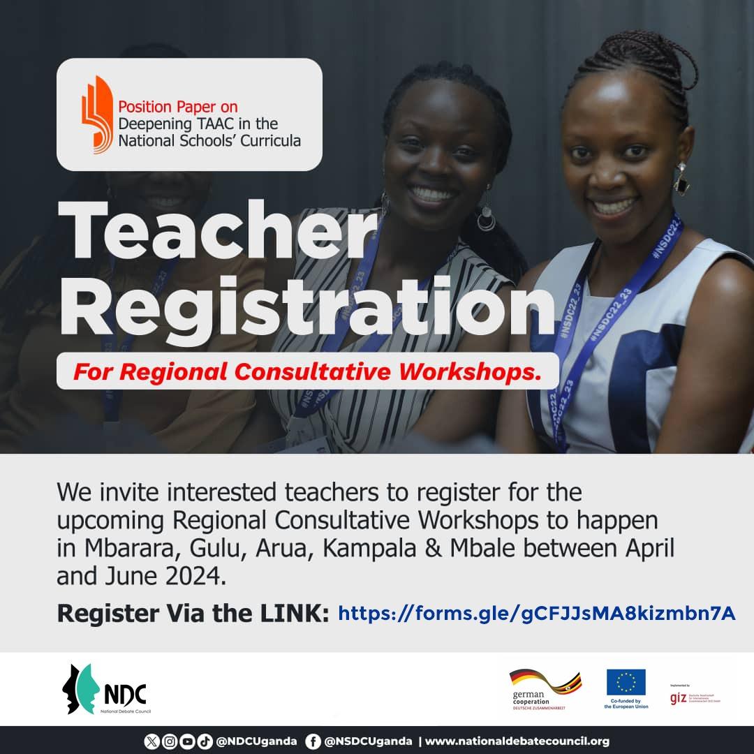 A Call to all teachers Anti-Corruption stakeholders!! You are invited to the consultative workshops in Mbarara, Gulu, Arua, Kampala & Mbale. Link: forms.gle/gCFJJsMA8kizmb… #UnitedAgainstCorruption #ExposeTheCorrupt @EUinUG @IGGUganda @CUSP_Uganda