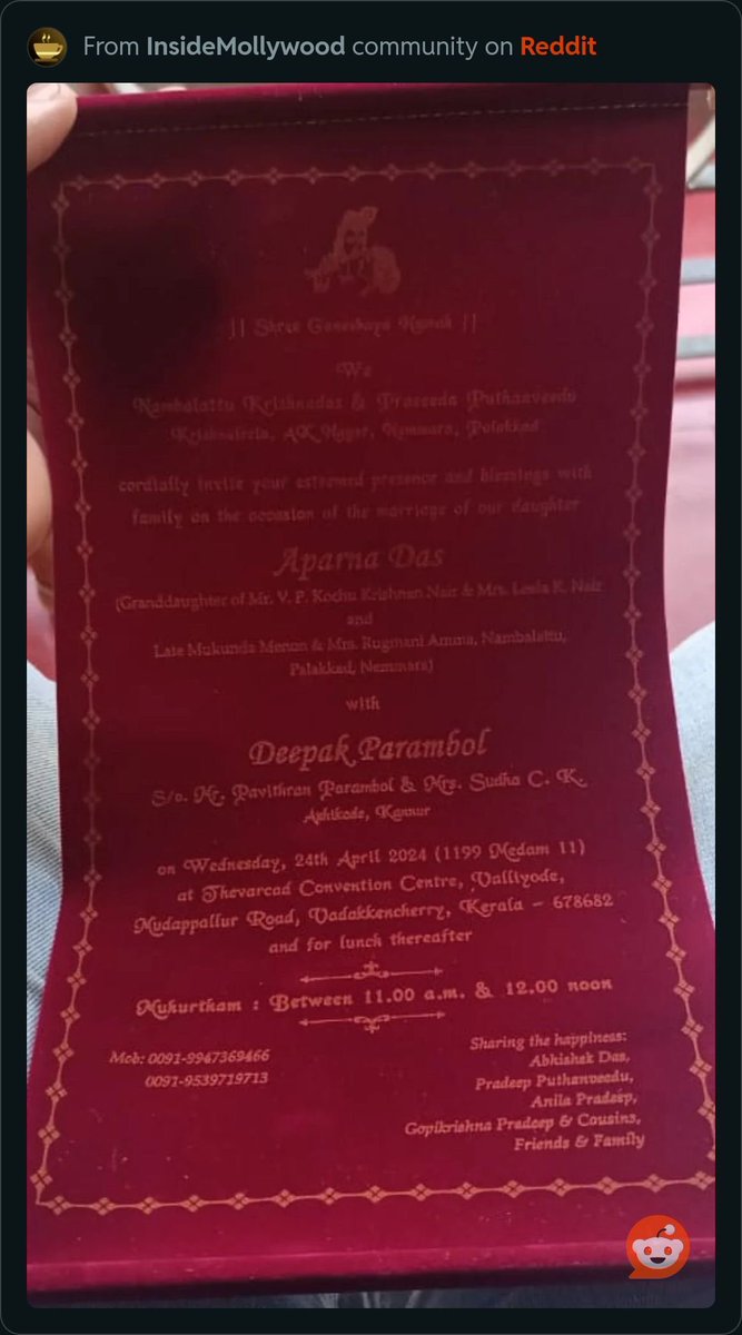 #Beast  #Dada fame #Aparnadas -  #ManjummelBoys fame #DeepakParambol

 getting married on 24th April
@ #Valliyode #Vadakkenchery #Palakkad