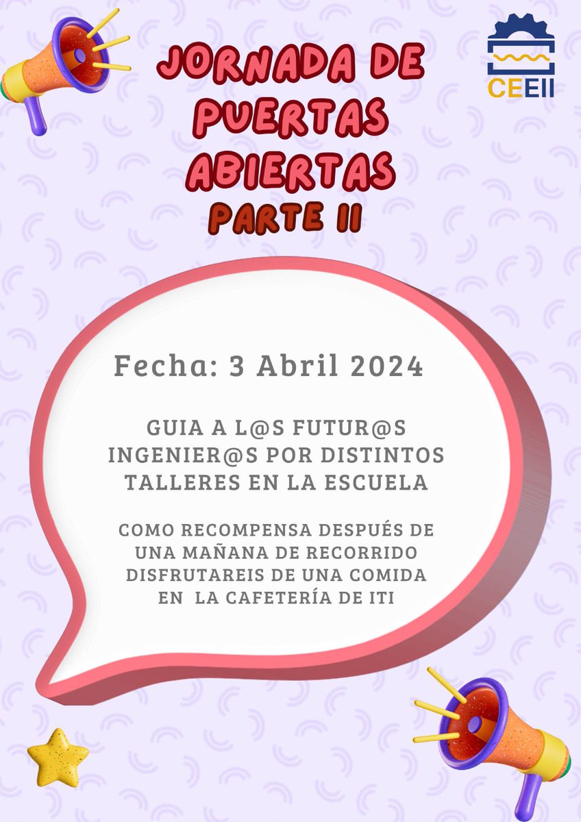 Ya podéis apuntaros a la próxima jornada de puertas abiertas.
Si quieres participar hazlo desde el siguiente enlace:

forms.gle/ih9oqxv1z9A75z…
