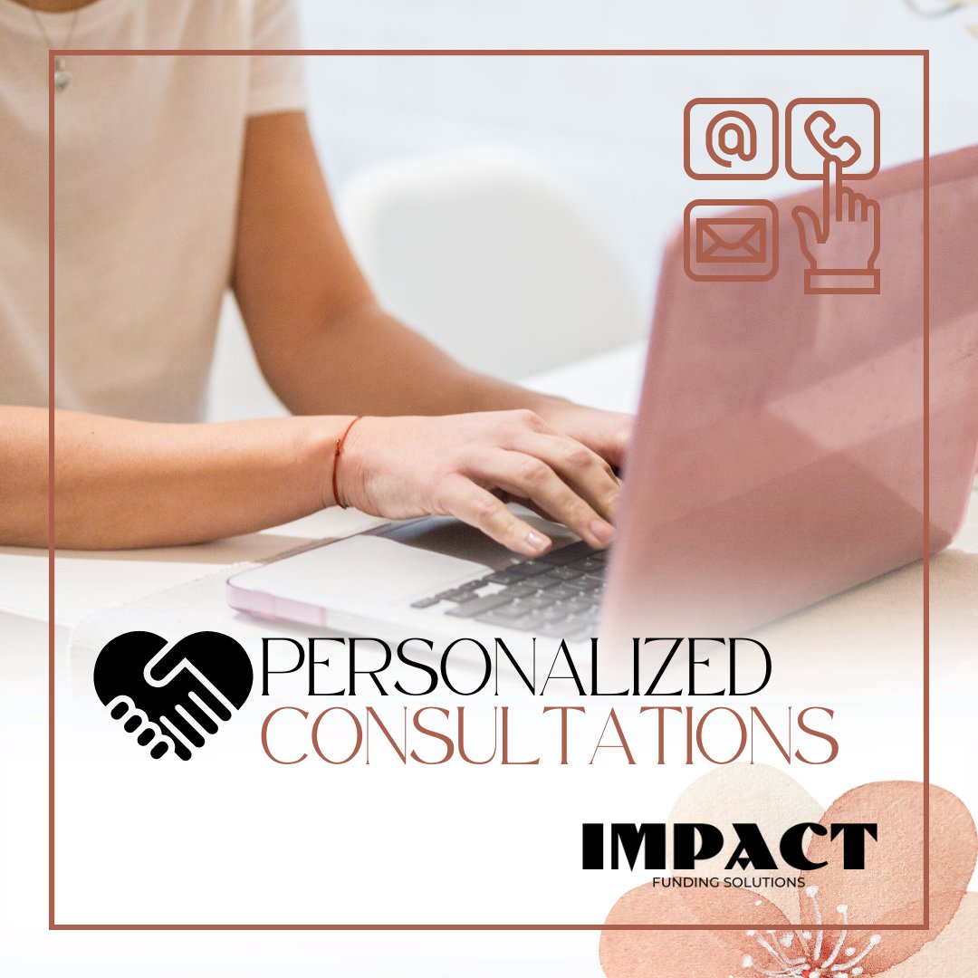 Personalized Consultations: Engaging in collaborative discussions to understand your business’s unique needs, offering strategic insights, and tailoring our services to align with your growth objectives. Contact us today to learn more! impactfundingsolutions.com/solutions-for-…