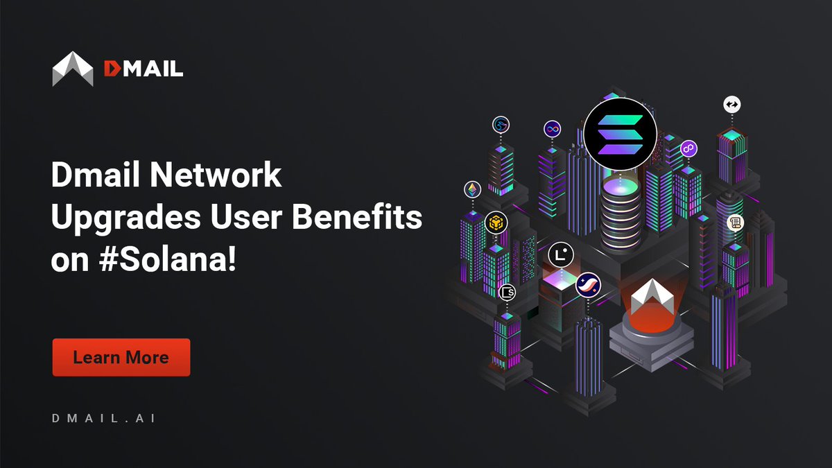 🎉Dmail Network just boosted the @solana integration! 💫#Solana users can FREE mint a unique 8-11 digits #Dmail NFT Account! 🔐Experience Dmail's encrypted messaging on #Sol, #MailtoEarn an extra 50 Dmail Points daily! 🌐Guide for the Freemint: dmailnetwork.gitbook.io/dmail-network/…