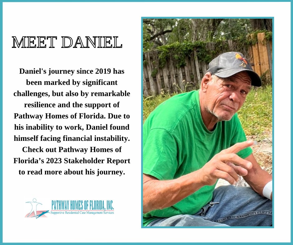 With support from Pathway Homes of Florida, Daniel was able to address his housing insecurity and receive social security income.

Read about Daniel's journey and the profound impact of our services in 2023 by clicking the following link: pathwayhomesflorida.org/wp-content/upl…

#HousingforAll