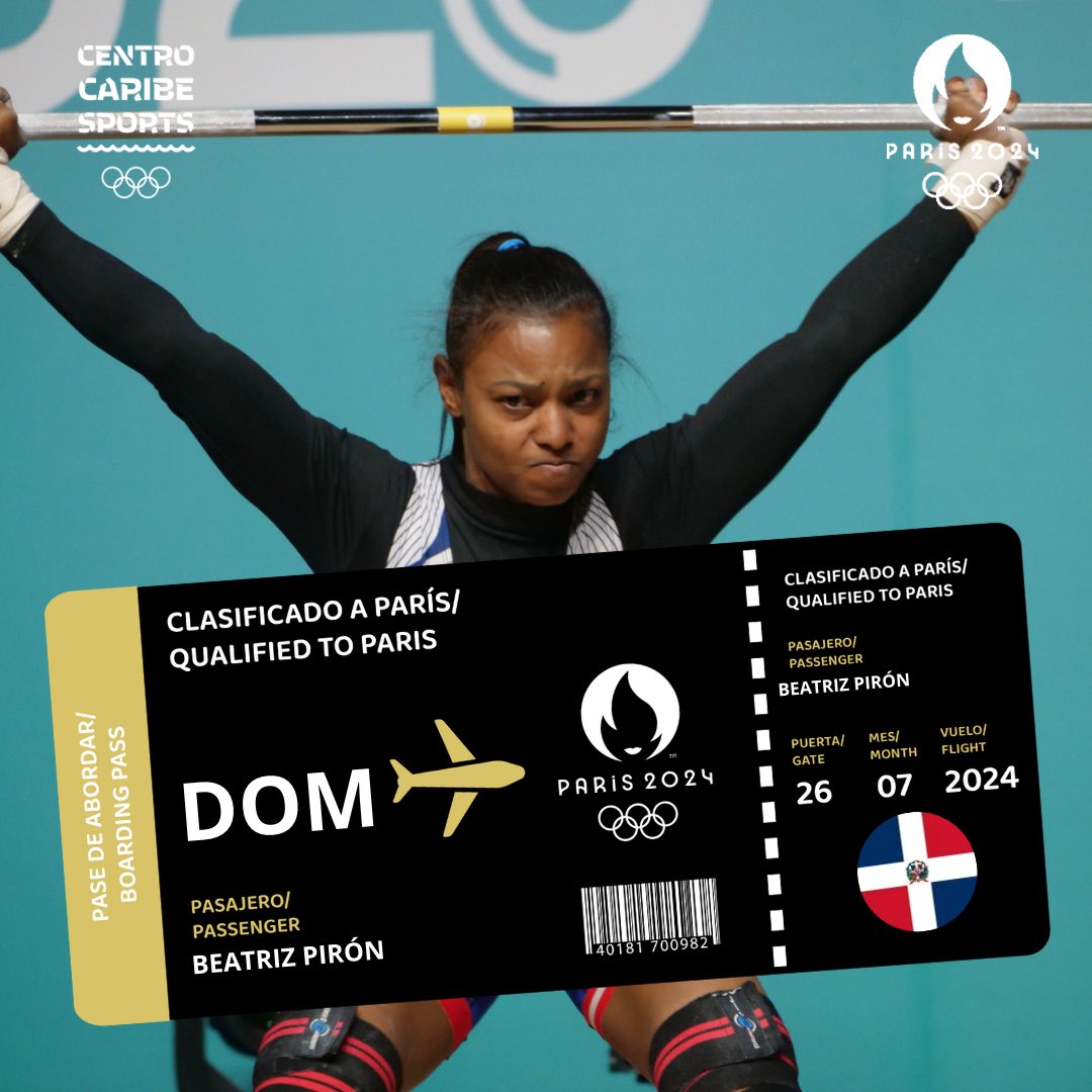 🇩🇴 A #PARIS2024 🏋🏿‍♂️ Beatriz Pirón 🇩🇴 logra la clasificación a los @juegosolimpicos de @Paris2024, tras su actuación en la Copa del Mundo de Phuket, Tailandia 🇹🇭 en la mañana de hoy. Para la dominicana serán sus 4tos Juegos Olímpicos. #centrocaribesports