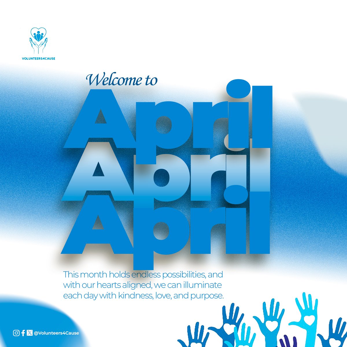 V4Cause's tweet photo. As March fades and April dawns, let's embrace a fresh start of giving and kindness. Together, let's uplift communities, support causes, and spread joy through acts of service. Every effort counts in building a brighter, more compassionate world. #BreakingNews  #community https://t.co/0KIckBcrET
