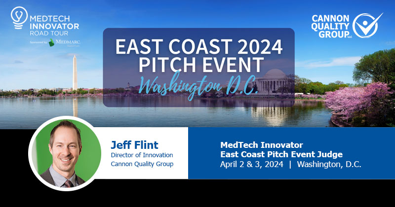 Our very own Jeff Flint will serve as a judge in Washington, D.C. at the @MedTechAwards East Coast Pitch Event this week. See you there? hubs.la/Q02qQKnP0 #MedTechInnovator #PitchEvent