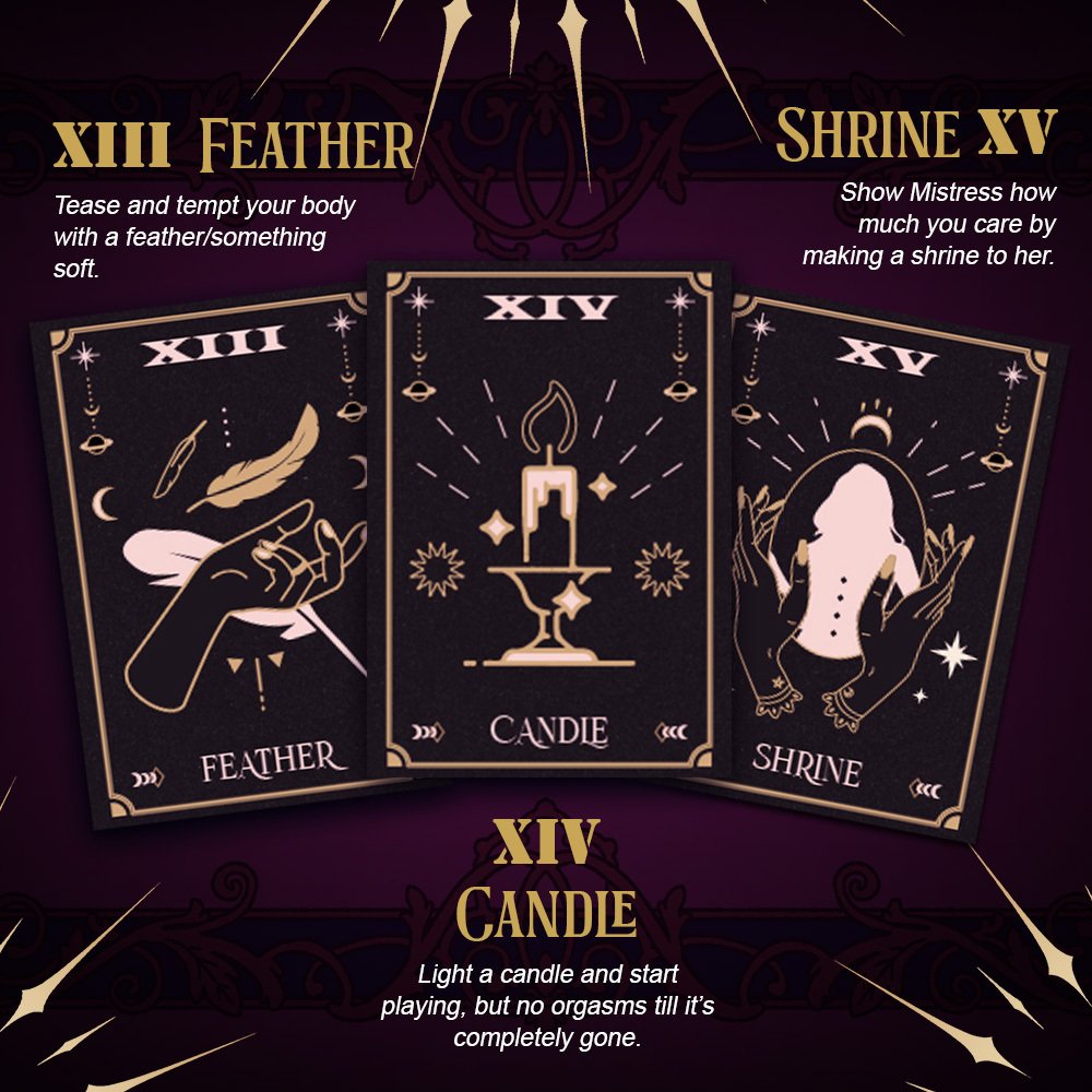 ✨🔮 TAROT CHASTITY CHALLENGE PART V 🔮✨ Last part of the challenge, did you manage to complete everything? 😈 If not, now is your last chance to complete all those cards!