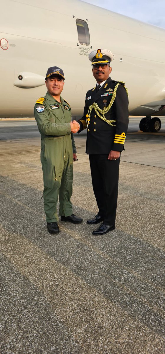 An Indian Navy P8I Martime Patrol Aircraft arrived Atsugi Airbase. The aircraft will be involved in exercises with the JMSDF to enhance interoperability. 🇮🇳🤝🇯🇵