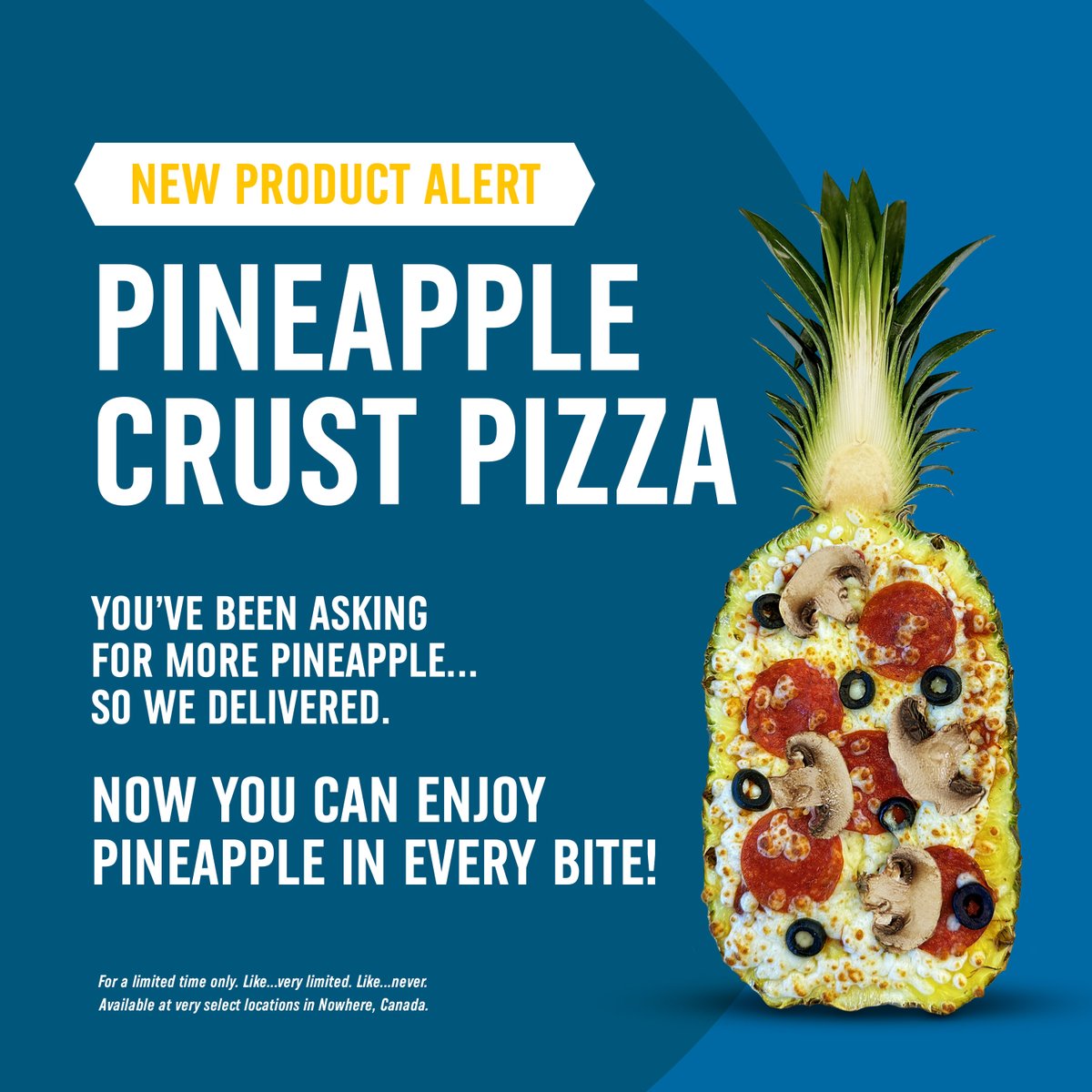 Introducing Pineapple Crust Pizza! 🍕🍍 We know how much you all love Pineapple on Pizza, So now we made it so you can enjoy Pizza on Pineapple! Order today!