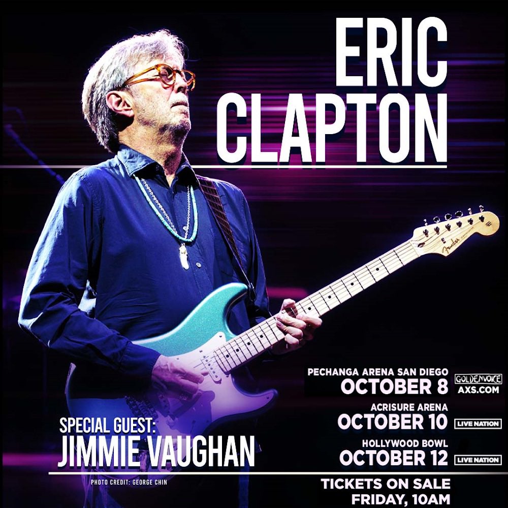 Eric Clapton is coming to California in October! Tickets are on sale for the below shows this Friday at 10am local. Head to ericclapton.com for 🎫 & info  10/8/24 San Diego, CA - Pechanga Arena 10/10/24 Palm Desert, CA -  Acrisure Arena 10/12/24 Los Angeles, CA -…