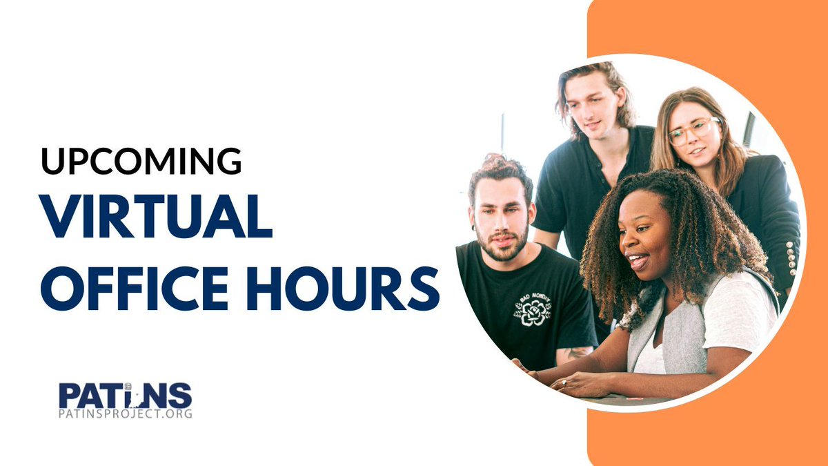 Are you looking for valuable insights, tips, or just a friendly chat about accessibility and education? Join upcoming PATINS virtual office hours with our team of experts! Follow the link for dates and no-cost registration: bit.ly/3QCTAId #PatinsIcam