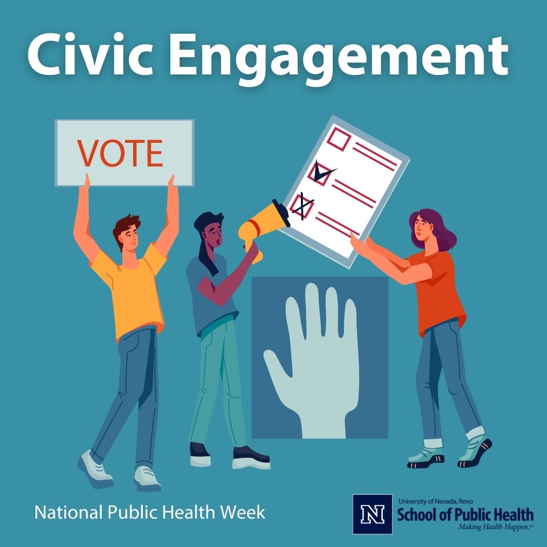 Happy National Public Health Week! Today, our focus is on #CivicEngagement. Public health is much more than just physical health! It expands over a variety of fields, including policy change. This is your reminder to use your voice and vote this November! #NPHW @NPHW