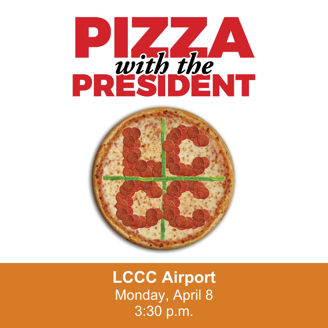 Join Dr. Ann Bieber, President of LCCC, for a roundtable discussion about your questions and suggestions for LCCC. And, of course, for some delicious pizza! RSVP to tbean@lccc.edu. #LehighCarbonCC #PizzaWithThePresident #StudentRoundtable