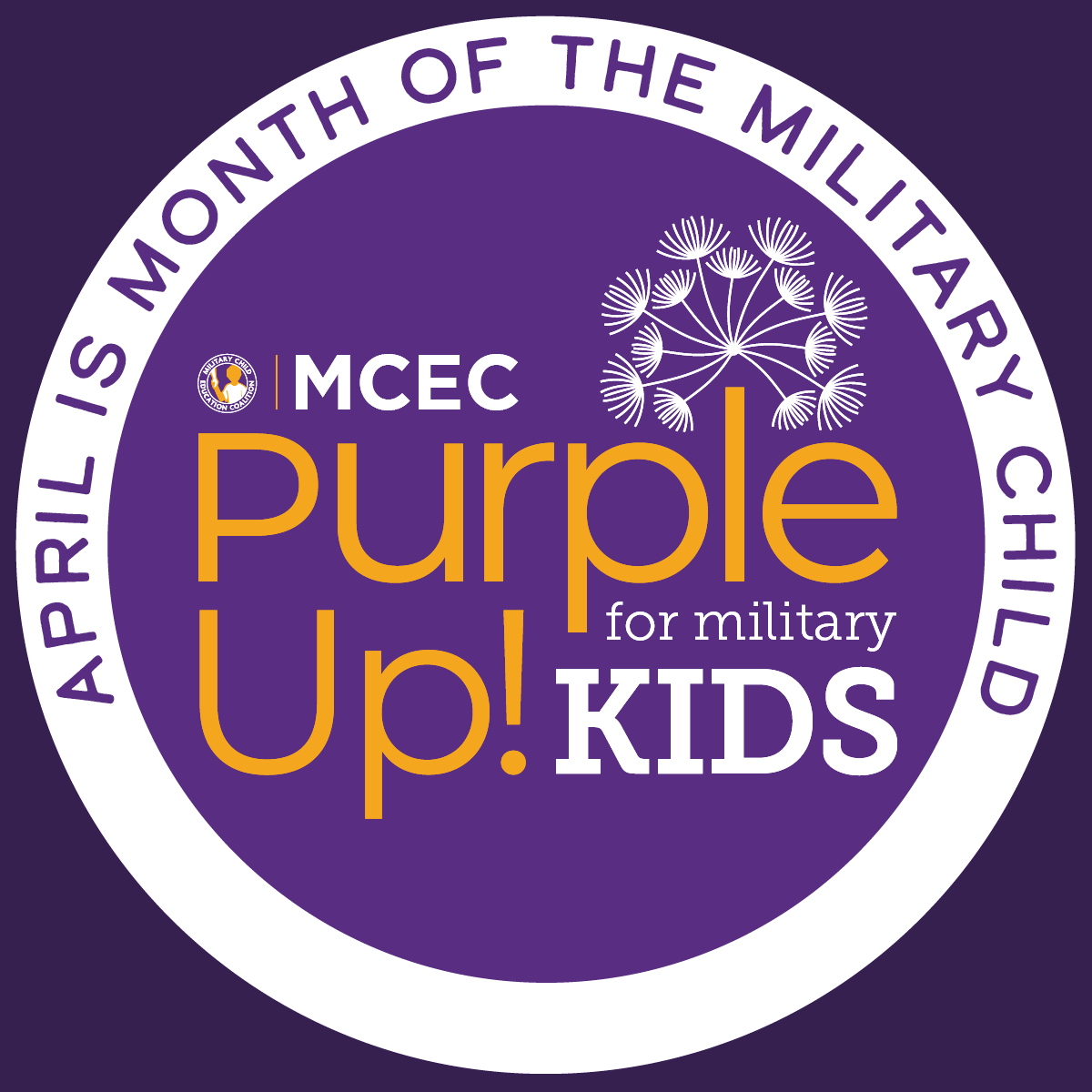 Let's show our support for military kids this April by changing our profile picture! #MonthOfTheMilitaryChild #MOMC #MCEC #PurpleUp