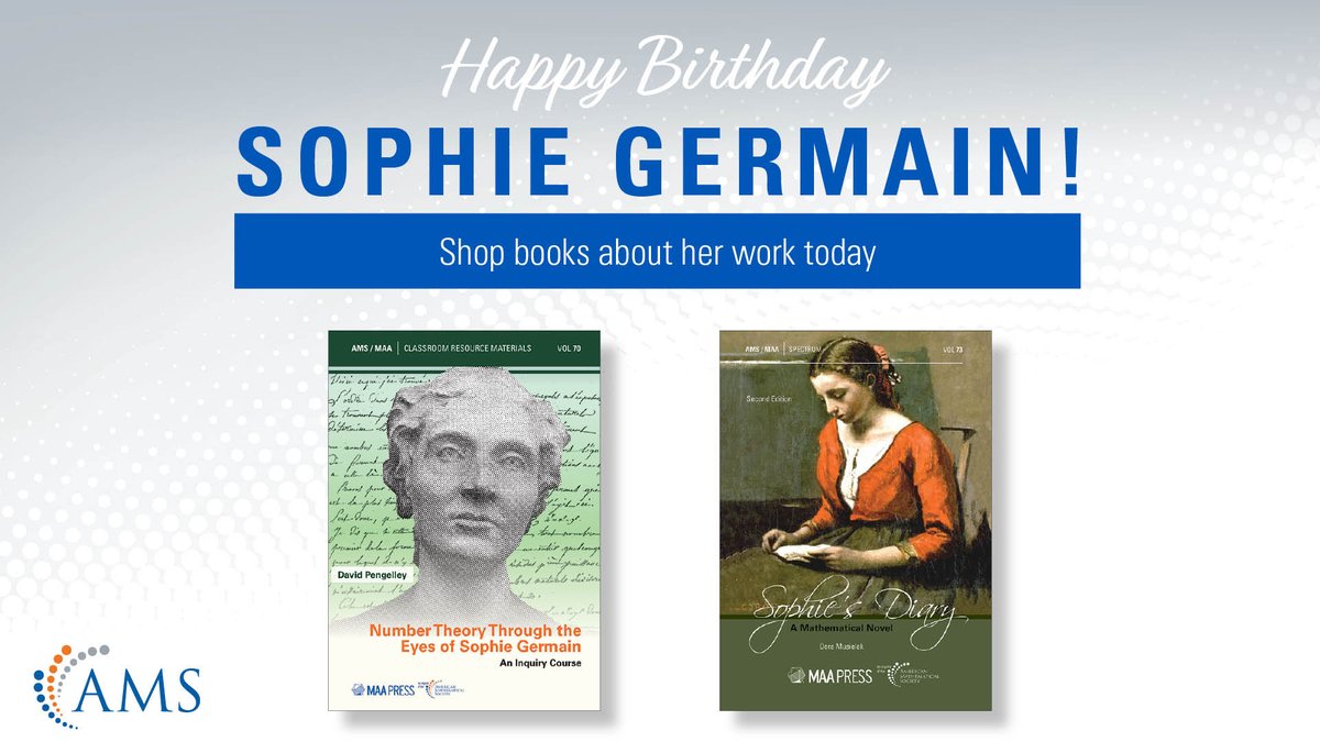 Today we celebrate the work and inspiration of pioneering mathematician Sophie Germain #BOTD in 1776. #SophieGermain 

Browse books and learn more: ow.ly/BQ3c50R12Mz
